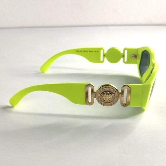 VERSACE VE4361 Biggie Sunglasses Yellow Fluo Medusa Rectangle - Picture 7 of 12